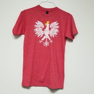 Men's Small Red T-Shirt Coat Of arms Of Poland